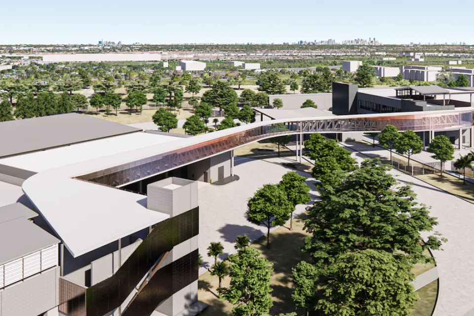 Rendering of electric bus terminal in Miami, Florida.